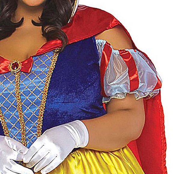 Snow White Costume 1x/2x Women Plus Size Fairy Tale Dress Halloween Roleplay Set - Picture 10 of 10